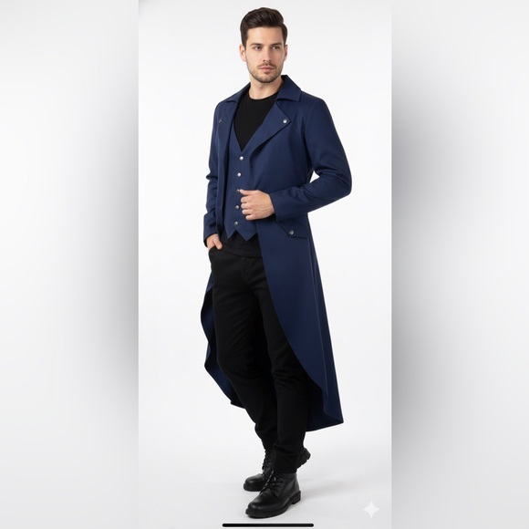DarcChic Other - DarcChic Mens Gothic Tailcoat Jacket Steampunk Victorian High Collar Coat